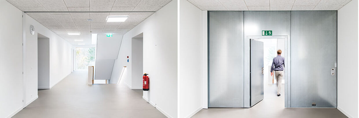 Innenräume des BZW Uri mit einem grossen Brandschutz-Schiebetor vom Typ wBS 740 